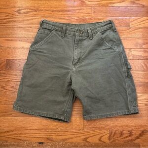 Carhartt green canvas carpenter shorts size 30